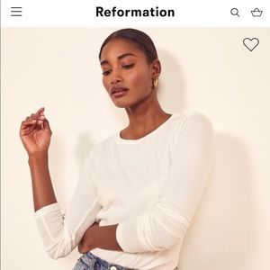 Reformation white long sleeve shirt